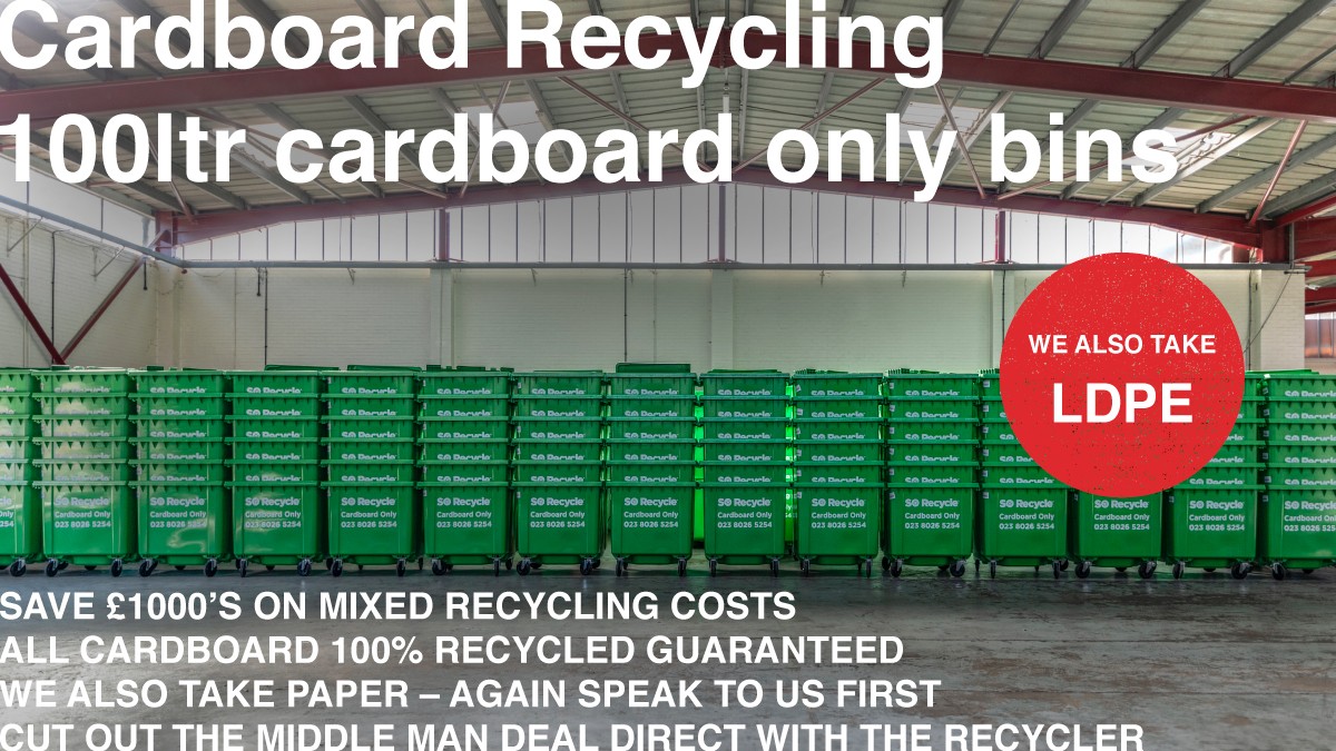 1100Ltr Cardboard only bins SO Recycle